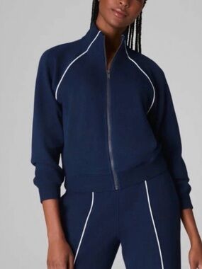 SPANX Navy Jacket with White Piping